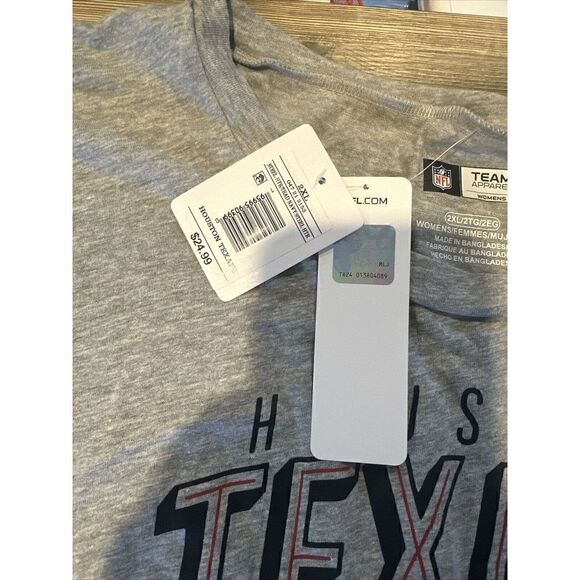 NWT NFL Houston Texans Womens Size XXL T-Shirt Gray Short Sleeve. 1 - Picture 5 of 5
